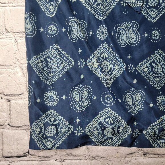 Evan Picone 100% Silk Blue Geometric Print Cutout Middle Collared Dress Size 10 - Picture 5 of 15